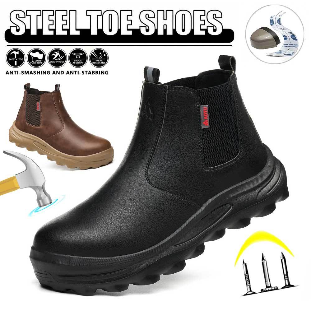 Chaussures de travail, embout acier annoncé